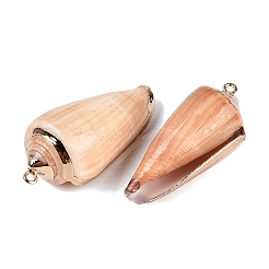 Electroplate Natural Spiral Shell Pendants&nbsp;SSHEL-Q100-35KCG