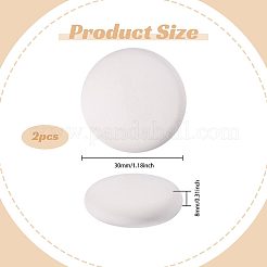 Flat Round White Cement Painting Rock&nbsp;DIY-WH0783-012