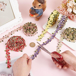 15 Yards 5 Colors Polyester Flower Lace Trim&nbsp;OCOR-PH0002-80