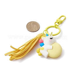 Cartoon PVC Plastic Big Pendants Keychains with Faux Suede Tassel&nbsp;KEYC-JKC00569-01