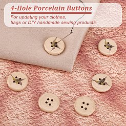 6Pcs Porcelain Buttons&nbsp;BUTT-OC0001-59B