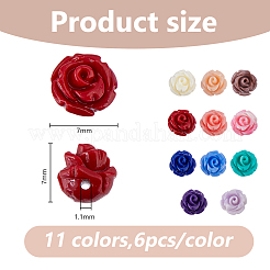 66Pcs 11 Colors Opaque Resin Imitation Shell Beads&nbsp;RESI-DC0001-60