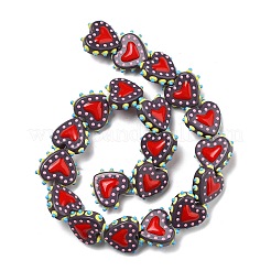 Baking Paint Glass Bumpy Beads Heart&nbsp;LAMP-V001-07A