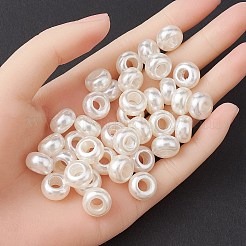 ABS Plastic Imitation Pearl Rondelle Large Hole European Beads&nbsp;MACR-YW0002-87