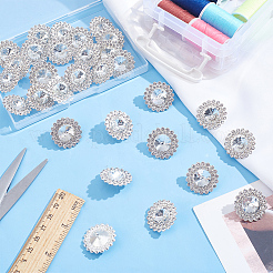 30Pcs Alloy Rhinestone Shank Buttons&nbsp;BUTT-MA0001-03