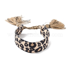 Leopard Print Pattern Polyester Cord Adjustable Bracelets&nbsp;BJEW-B127-01D