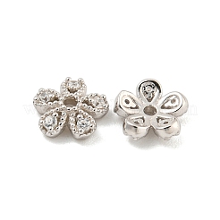 925 Sterling Silver Micro Pave Cubic Zirconia Bead Caps&nbsp;STER-U002-12P