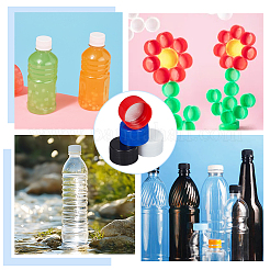 60Pcs 4 Colors Plastic Bottle Caps&nbsp;FIND-OC0003-89B