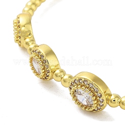 Brass Micro Pave Clear Cubic Zirconia Cuff Bangles&nbsp;BJEW-E095-03G