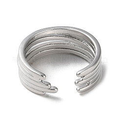 Rack Plating Brass Criss Cross Open Cuff Rings&nbsp;RJEW-K249-03P