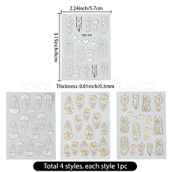 4Pcs 4 Styles Branch Self Adhesive PET Nail Art Stickers Decals&nbsp;MRMJ-SP0001-18