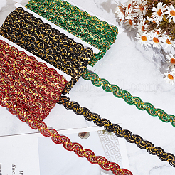15 Yards Sparkle Polyester Lace Ribbon&nbsp;OCOR-WH0003-033B