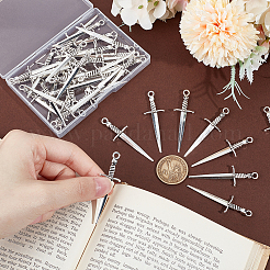 40Pcs Tibetan Style DIY Alloy Sword Weapon Big Pendants&nbsp;FIND-UN0003-13