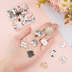 40Pcs 10 Colors Rack Plating Alloy Enamel Pendants&nbsp;ENAM-SC0003-10