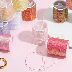 12 Rolls Rainbow Color Polyester Sewing Metallic Thread&nbsp;OCOR-WH20074-02C