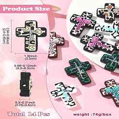 14Pcs 7 Styles Silicone Focal Beads&nbsp;SIL-CJ0002-91
