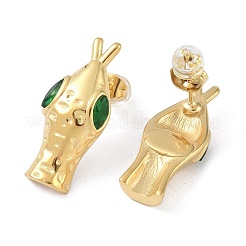 Snake Head 304 Stainless Steel Pave Cubic Zirconia Stud Earrings for Women&nbsp;EJEW-G390-01G-02