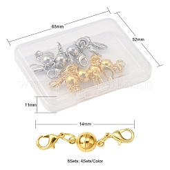 8Sets 2 Colors Eco-Friendly Brass Magnetic Clasps Converter&nbsp;KK-YW0001-36-FF