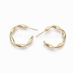 Semicircular Brass Stud Earrings&nbsp;LS-KK-Q762-016G-NF
