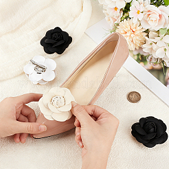 4Pcs 2 Colors Imitation Leather Shoe Buckle Clips with Iron Clip&nbsp;FIND-CL0001-94