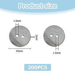 250Pcs 2-Hole Flat Round Shell Buttons&nbsp;SHEL-HS0001-02