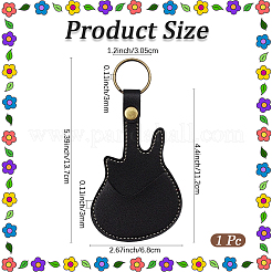 Leather Guitar Pick Holder Keychain&nbsp;AJEW-WH20816-061AB-01