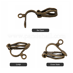 Brass Clip-on Earring Findings&nbsp;X-EC109-NFAB