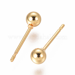 304 Stainless Steel Ball Stud Earrings&nbsp;X-EJEW-F237-01B-G