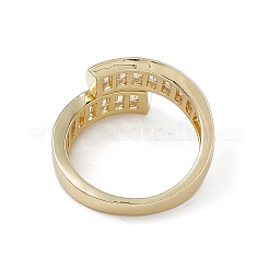 Clear Cubic Zirconia Rectangle Open Cuff Ring&nbsp;RJEW-G276-10G