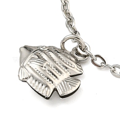 Non-Tarnish Summer Beach 304 Stainless Steel Cable Chains Fish Charm Bracelets&nbsp;BJEW-P334-04P