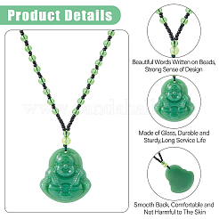 4Pcs 4 Styles Glass Pendant Necklaces&nbsp;NJEW-OC0001-04A