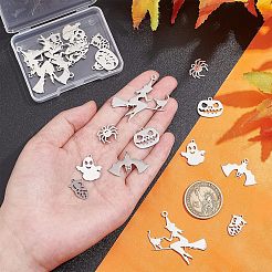 12Pcs 6 201 & 304 Styles Stainless Steel Pendants&nbsp;STAS-UN0034-14