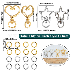 20 Sets 4 Styles Alloy Swivel Clasps&nbsp;FIND-SC0021-38