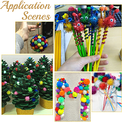 120Pcs Handmade DIY Doll Craft Pom Pom Balls&nbsp;FABR-SC0001-01D-03