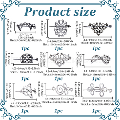 9Pcs 9 Styles Retro Alloy Hair Sticks&nbsp;OHAR-GA0001-14