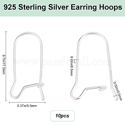 10Pcs 925 Sterling Silver Hoop Earring Findings&nbsp;STER-BBC0006-52