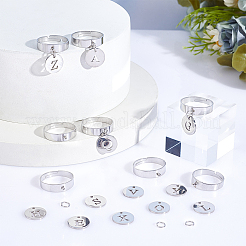 DIY Alphabet Charm Adjustable Ring Making Kit&nbsp;DIY-UN0005-67