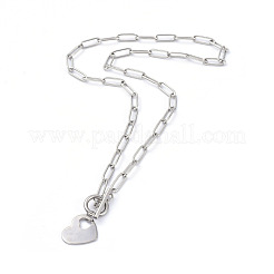 Non-Tarnish Heart 304 Stainless Steel Pendant Necklaces&nbsp;NJEW-JN02887-02