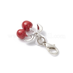 Alloy Enamel Cherry Pendant Decorations&nbsp;HJEW-JM04104