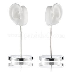 2 Sets 2 Styles Left & Right Silicone Ear Shaped Earring Display Stands with Iron Bar&nbsp;EDIS-SC0001-14