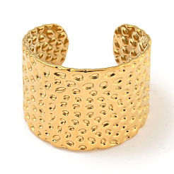 Ion Plating(IP) 304 Stainless Steel Textured Open Cuff Ring&nbsp;RJEW-A043-10G