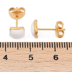 304 Stainless Steel Enamel Stud Earrings&nbsp;EJEW-U045-02G-01