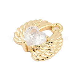 Brass Micro Pave Cubic Zirconia Charms&nbsp;ZIRC-P122-01B-G01
