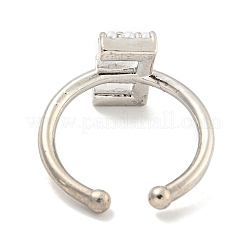 Rack Plating Brass Open Cuff Rings for Women&nbsp;RJEW-F162-01P-E