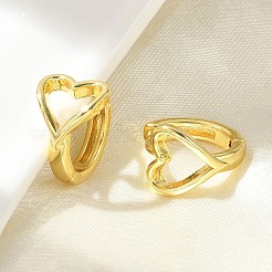 Hollow Heart Brass Hoop Earrings&nbsp;EJEW-D311-098G