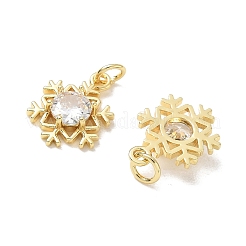 Brass Pave Clear Cubic Zirconia Pendants&nbsp;CU-CBA6305-15G