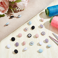 100Pcs 5 Colors 1-Hole Polyester Buttons&nbsp;DIY-NB0012-20