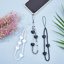Heart Acrylic & Resin Beads Mobile Straps&nbsp;HJEW-PH01878