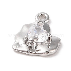 Brass Micro Pave Clear Cubic Zirconia Charms&nbsp;KK-G491-25P