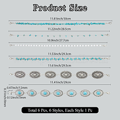 2 Sets 2 Styles Synthetic Turquoise Chips & Plastic Imitation Pearl Beads Hat Chain&nbsp;AJEW-CN0004-03